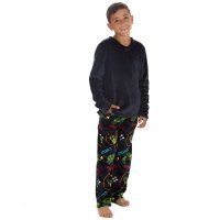 15C662: Boys Plush Top & Super Soft Printed Fleece Lounge Pant- Controllers (9-13 Years)